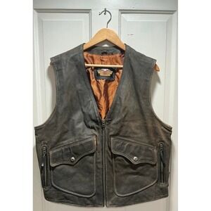 Harley-Davidson Leather Motorcycle Vest-Brown Suede XL